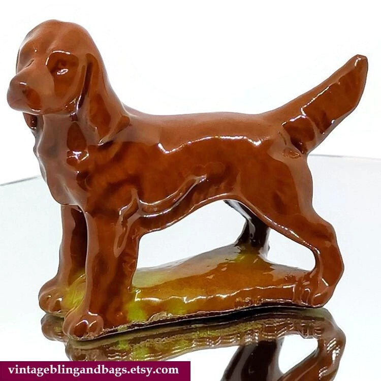 62x74mm Vintage wade RED SETTER ornament, Red Setter figurine