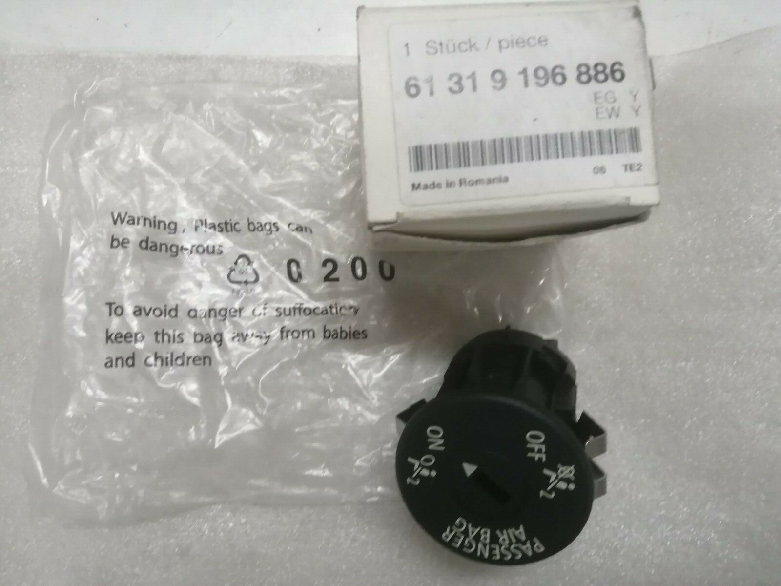 BMW F30 3er F80 Switch Deactivation Passenger Airbag 9196886 for  