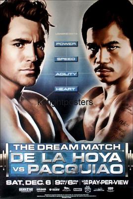 Original Vintage Oscar DeLaHoya vs. Manny Pacquiao Boxing Fight