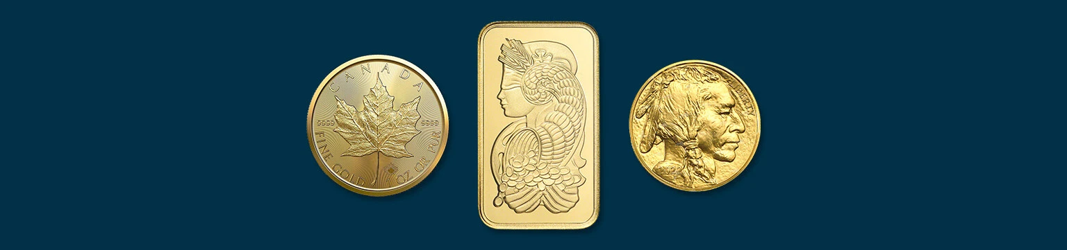 Gold bars and rounds