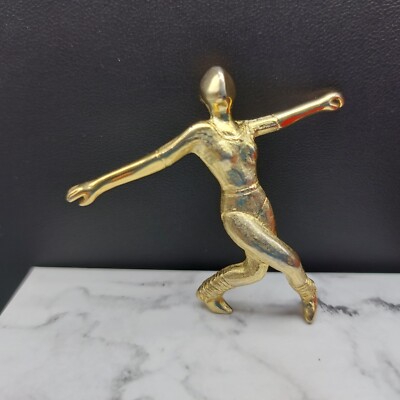 Awesome Signed Vintage C. Kellner Gymnast Doing Dance Brooch Silver Tone 2''