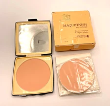 RARE VTG Lancome France Maquifinish Powder Compact MAT 03 1/2 + Refill Full Size