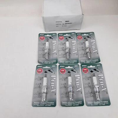 Set of 6 NGK 3664 BPR5EY PRO-V Spark Plug Replace # RN11YC4 WR8DC  BPR5ES - Bild 1 von 4