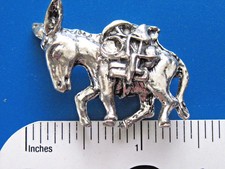 Miner's BURRO DONKEY MULE with backpack  - figurine , mini statue GIFT BOXED