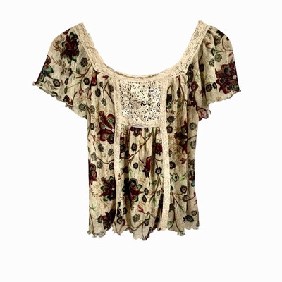 Denim & Supply Ralph Lauren Woman's Foral Top SZ XS CottageCore Boho Free Ship