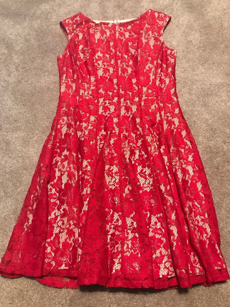 red and nude lace dress Jovani Lace Pattern Long Dress - Red Dresses, Clothing - WJOVI31720