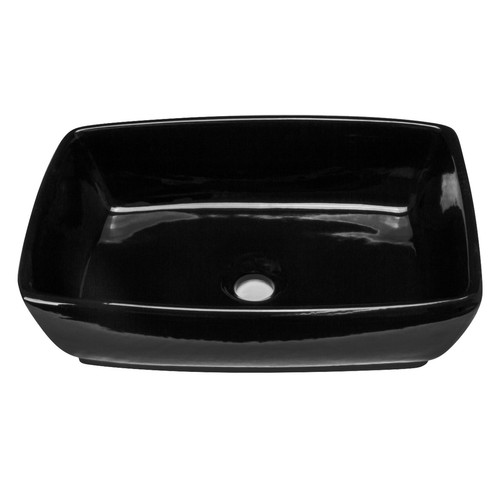 Tub Rectangular Vessel Bathroom Sink 18-3/4" X 13-1/4" X 5-1/2" Black Porcelain - 第 3/5 張圖片