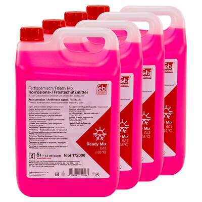 Kühlerfrostschutz Febi G12 -35°C Fertiggemisch 4 X 5 Liter Rot für Audi Seat VW
