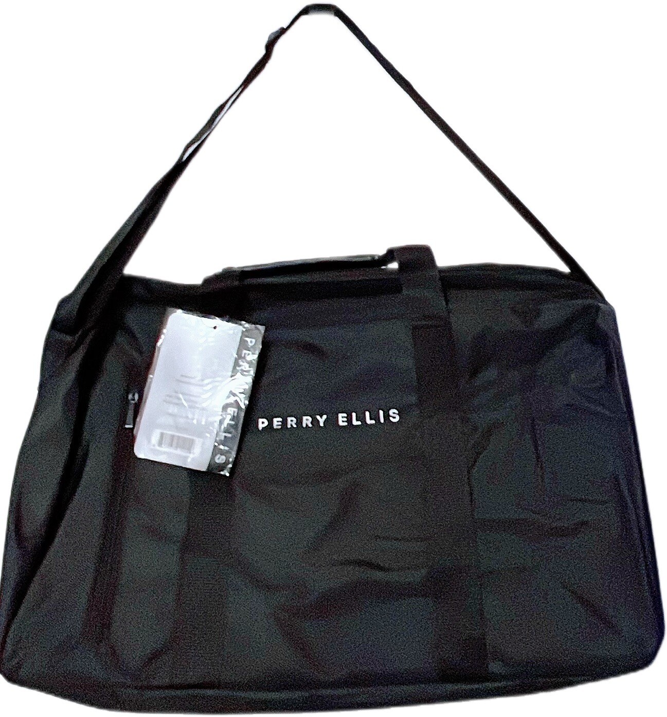 Perry Ellis Black Duffle Gym Bag Travel Carry On Luggage NWT