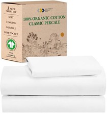 Twin XL Sheets Set Deep Pockets 100 Organic Cotton Sheets Percale Sheets GOT...