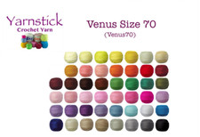 VENUS 70 Crochet Cotton Lacing Tatting Embroidery Thread 82m per ball