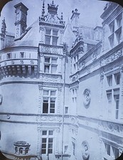 Facade, Château du Lude, France, Circa 1900s Magic Lantern Glass Slide
