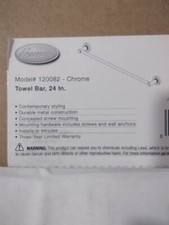 Towel Bar/ 24 IN./ Durable and Includes Hardware/ Premier 120082 Chrome