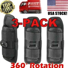 3PACK Tactical Flashlight Pouch Holster Belt Clip Bag with 360 Degrees Rotation