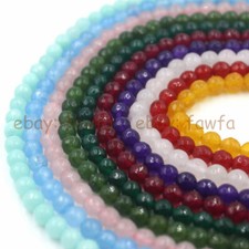 Natural Jade Faceted 4/6/8/10mm Round Gemstone Jasper DIY Loose Beads 15'' AAA