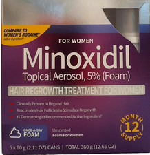 Kirkland Minoxidil 5 Foam "WOMEN" Hair Regrowth Treatment - 12 Months Supply