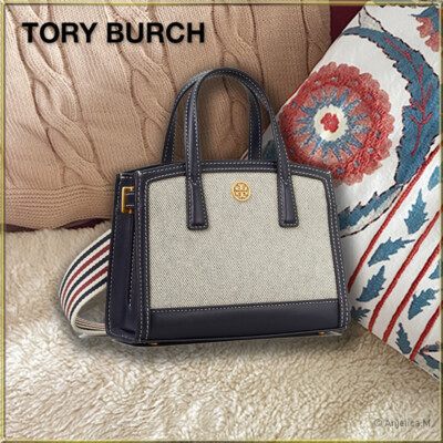 NWT TORY BURCH Walker Canvas Micro Satchel Tory Navy 79409 | eBay