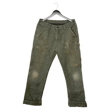 Vintage Carhartt Double Knee Carpenter Paint Splatter Pants Size 32 x 32 Grey