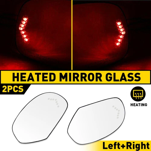 Mirror Glass Heated Turn Signal Left & Right For Cadillac Chevy GMC Pickup SUV