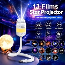 2 in 1 Galaxy Starry Sky Projector USB LED Night Light with 13 Projection Films