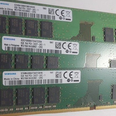 Samsung 24GB (3x8GB) DDR4 PC4-2400T ECC DIMM 288-Pin Memory