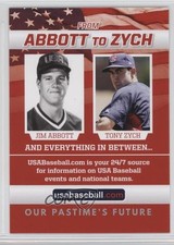 2009 USABaseballcom Promo Jim Abbott Tony Zych #JATZ 0l2