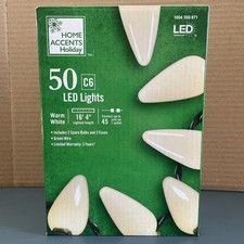 Home Accents Holiday 50 ct LED Warm white C6 Light String 16  4  Lighted Length