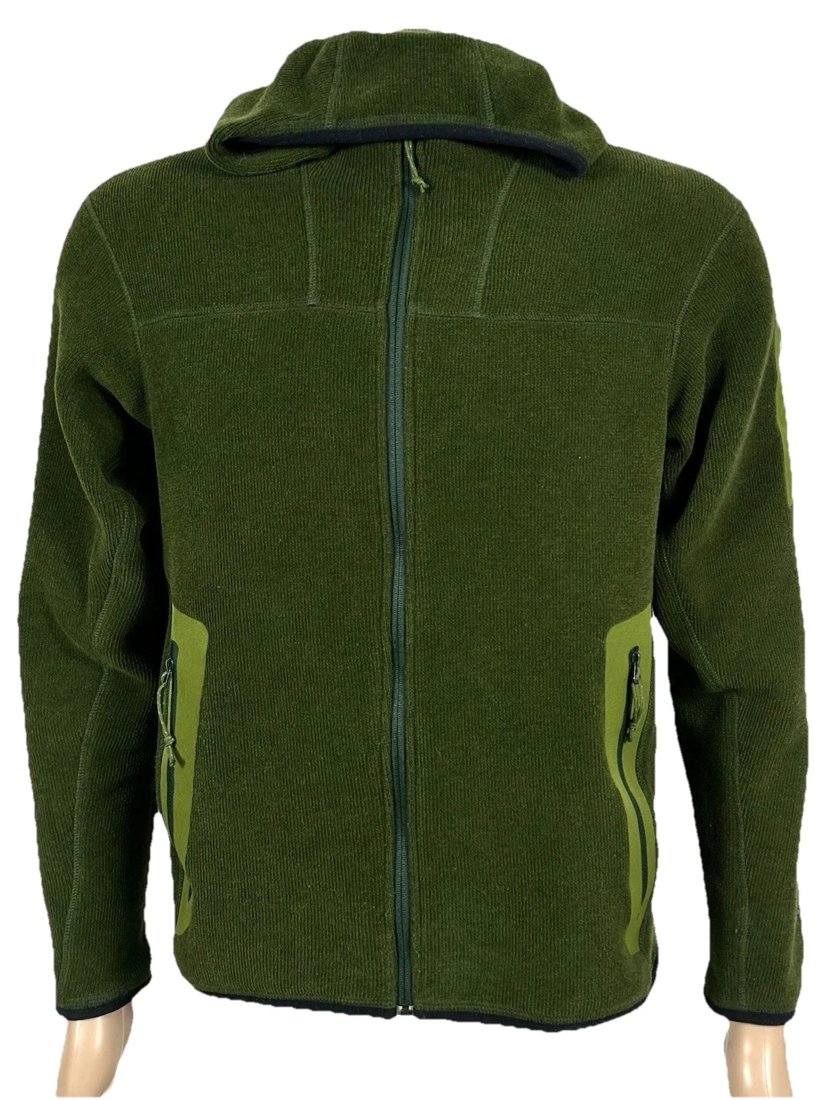 Arc'teryx Men’s Green Covert Hoodie Full Zip Polartec Fleece Jacket Size MEDIUM