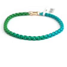 DAVID YURMAN Ladies 4mm Bel Aire Ombre Bracelet Teal Turquoise Green Large New
