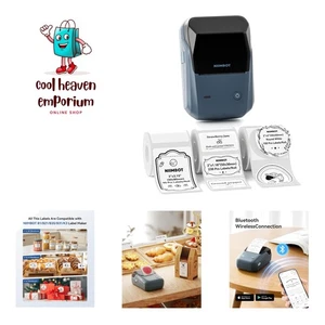 B1 Marqueur d'étiquettes thermiques Bluetooth - 3 Rouleaux d'étiquette inclus, 203 DPI Résolution