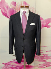 very elegant Kiton Napoli Super 180 s Blanc Blu wool suit Sz. EU 50 L US 40 Long