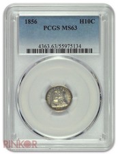 1856 Seated Liberty Half Dime PCGS MS 63