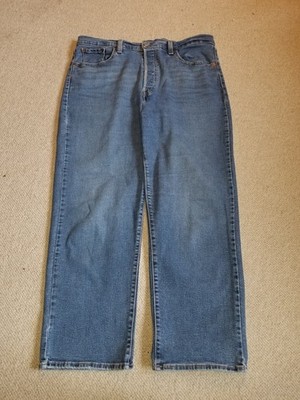 Womens Jeans-LEVI STRAUSS & CO.-blue stretch denim ''Ribcage Straight Ankle''-16W