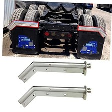 Angled Spring Loaded Mud Flap Hanger Bracket Set 1-1/8" Bolt Spacing Chrome