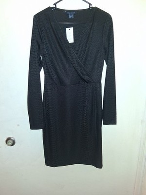 French Connection Snake Jacquard Faux Wrap Dress