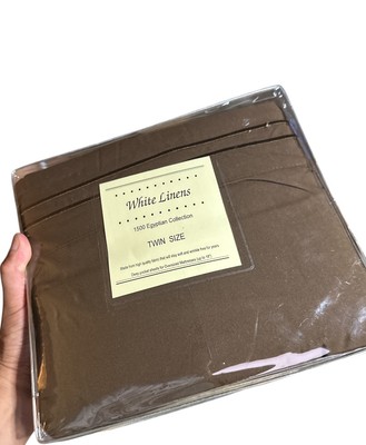 1500 Thread Count Egyptian Cotton Stripe Bed Sheet Set Brown