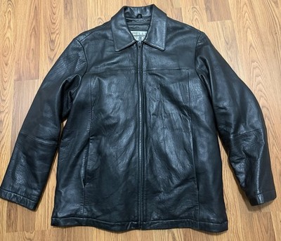 Wilsons Pelle Studio Leather Jacket Mens Medium Thinsulate Full Zip Black