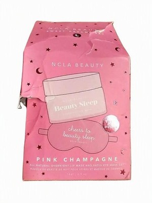 NCLA Beauty Sweet Dreams Set Pink Champagne Lip Mask & Eye Mask 0.3 Oz NIB