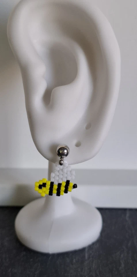 Boucles d'oreilles abeille perles Myuki - Photo 3/4