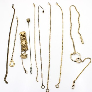 Victorian 5.5 18in Gold Filled Fob Pocket Watch Chains Lot of 9 #M1473 5