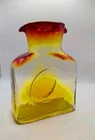 VTG Blenko Amberina Art Glass Water Bottle Double Spout 8.25" Decanter