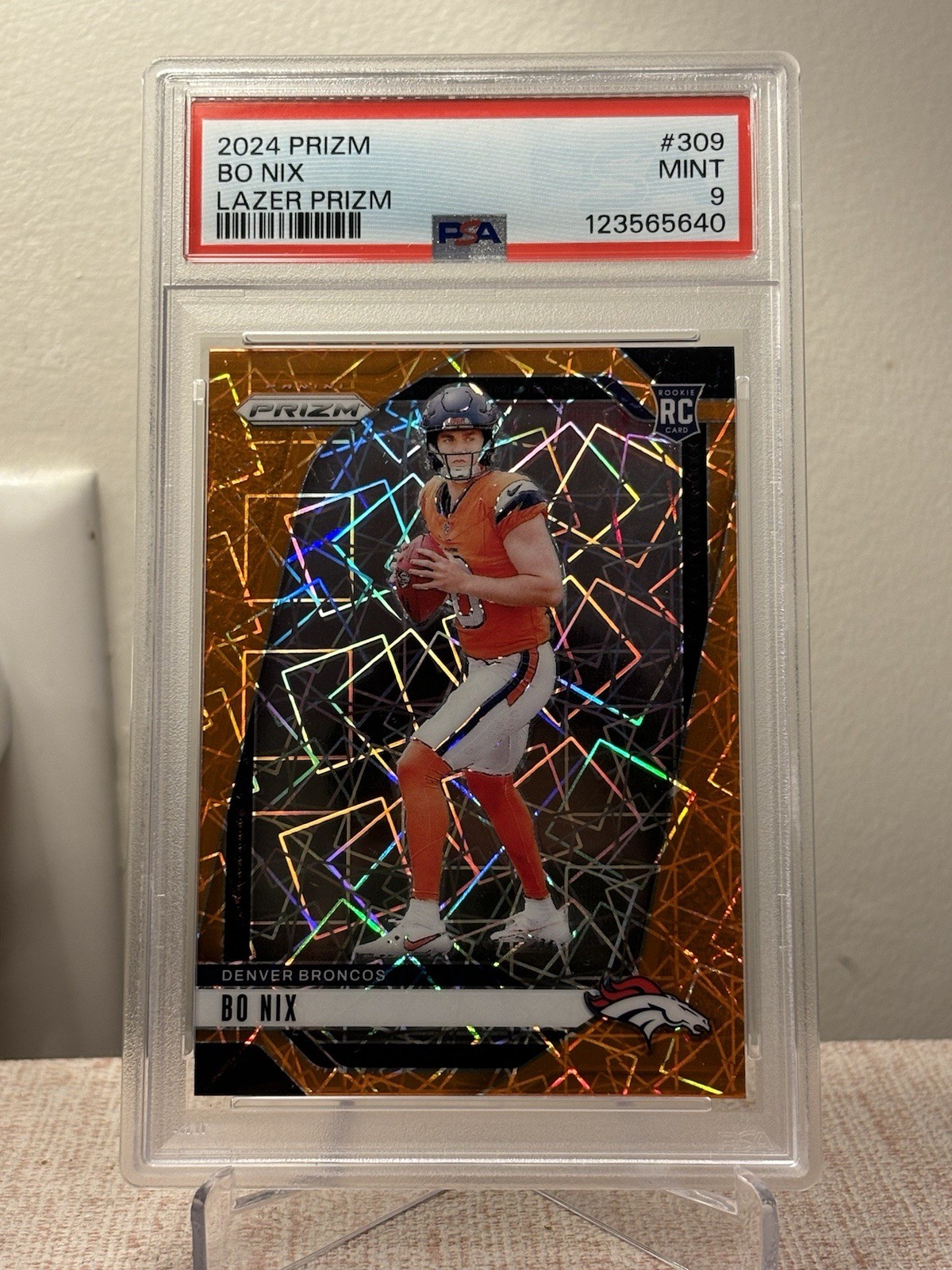 2024 PANINI PRIZM #309 BO NIX LAZER PRIZM PSA 9
