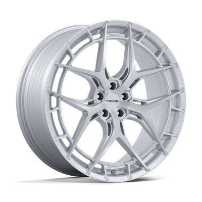 Niche NC286 RIVIERA GLOSS SILVER W/ BRUSHED FACE WHEELS: 20x10.5