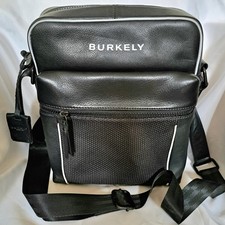 BURKELY Herren Umhängetasche schwarz Leder C...