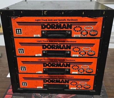 Vintage Dorman Auto Parts Metal 4 Drawer Cabinet Counter Tool Organizer 