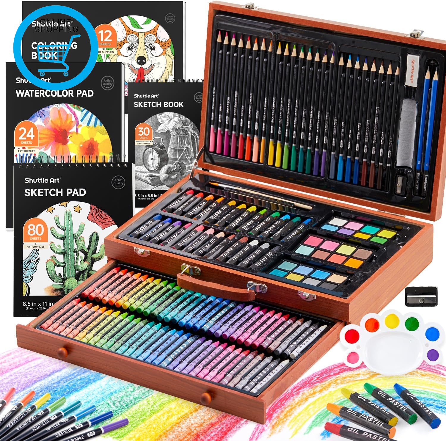 149 Piece Deluxe Art Set, Art Supplies in Wooden Case, Painting Drawing Art Kit