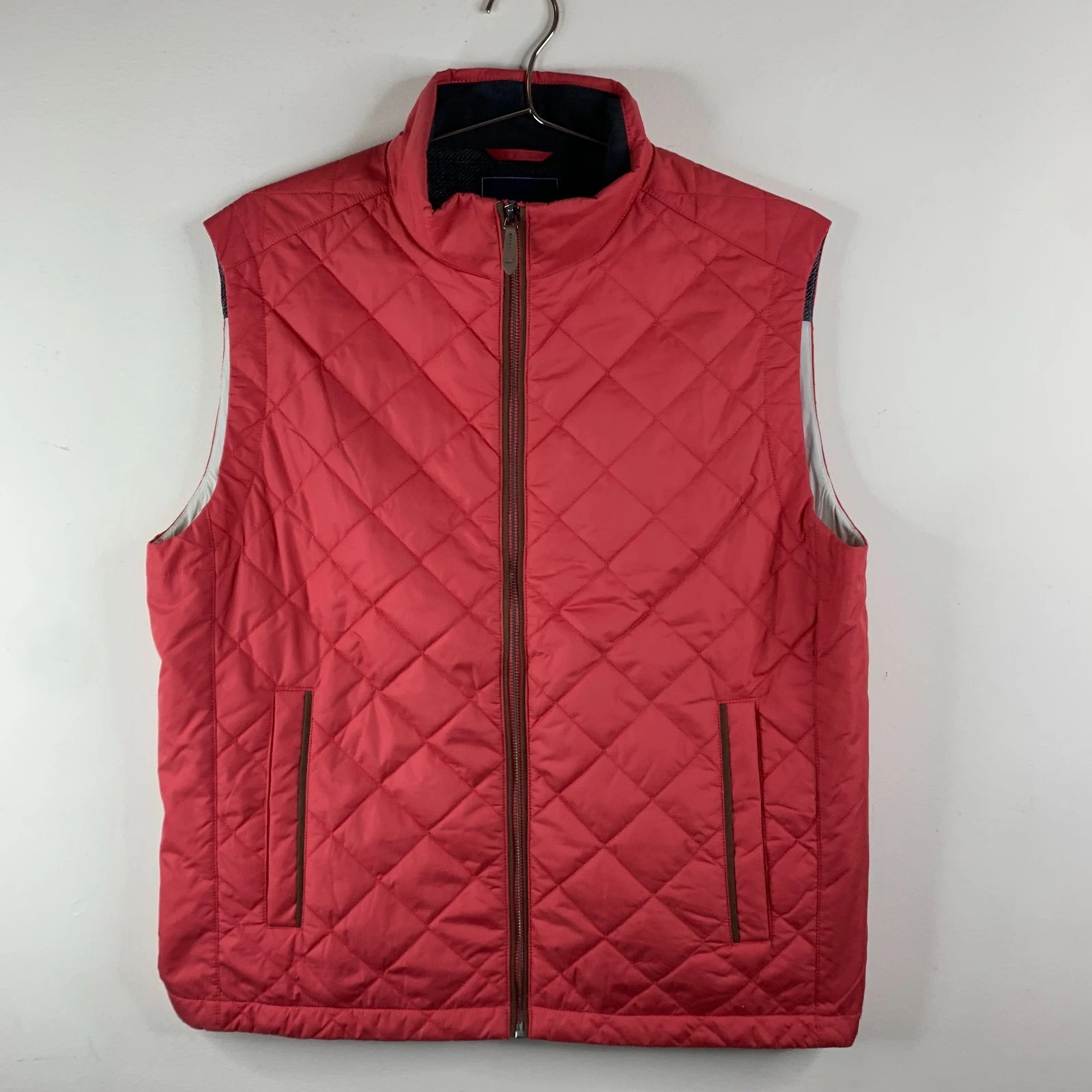 Vineyard Vines Dorset Quilted Vest Mens M Red Insulated Full Zip Jacket Primalof