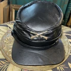 VINTAGE Civil War Leather Hat Cap Confederate Reenactment Made in USA Large