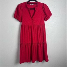 GILLI EYELET LACE TIERED DRESS