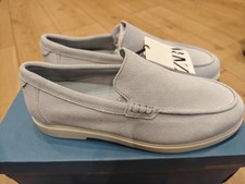 Zara Men's suede Loafers In Light Blue UK 7